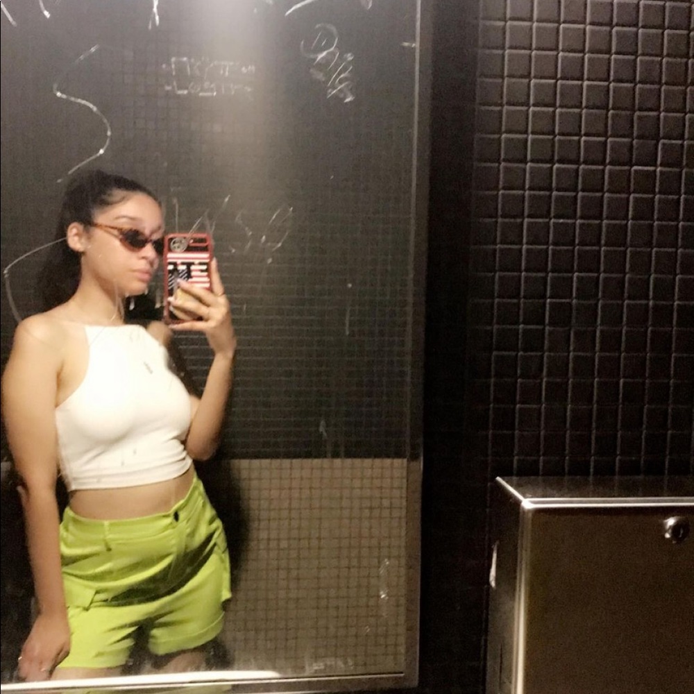 green shorts